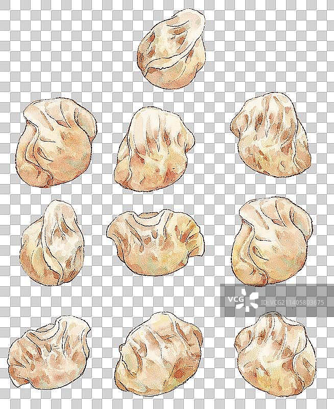 不同的饺子元素图片素材