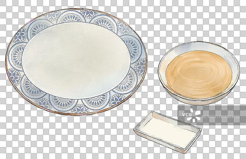 碟子、碗、调料碟元素图片素材