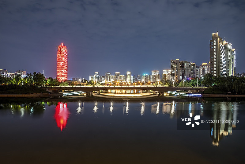 郑东新区CBD夜景图片素材