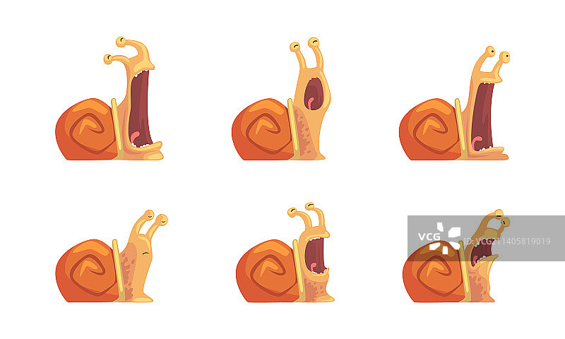 有趣的蜗牛表情螺旋尖叫图片素材