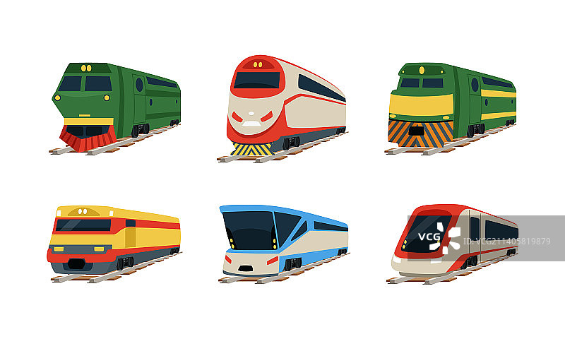 复古和现代货运列车机车合集图片素材