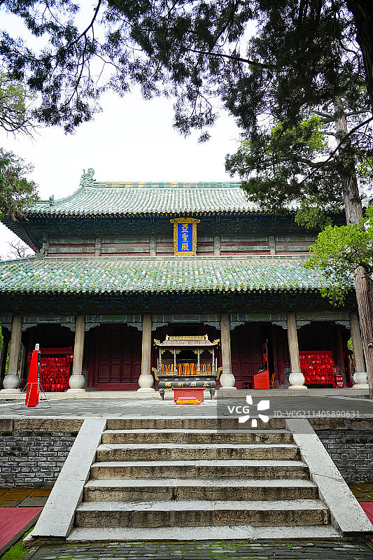 山东省济宁市邹城市孟庙孟府景区——孟庙，又称亚圣庙，为历代祭祀孟子之场所图片素材
