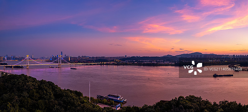 湘江的晚霞漫天图片素材