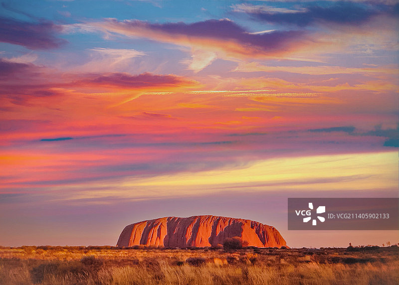 澳大利亚北领地 乌鲁鲁的晚霞图片素材