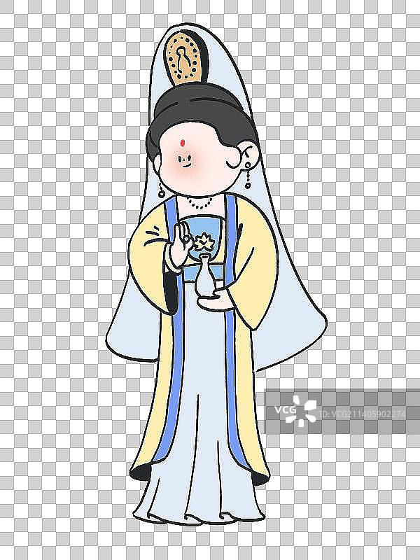 西游记人物观音插画元素图片素材