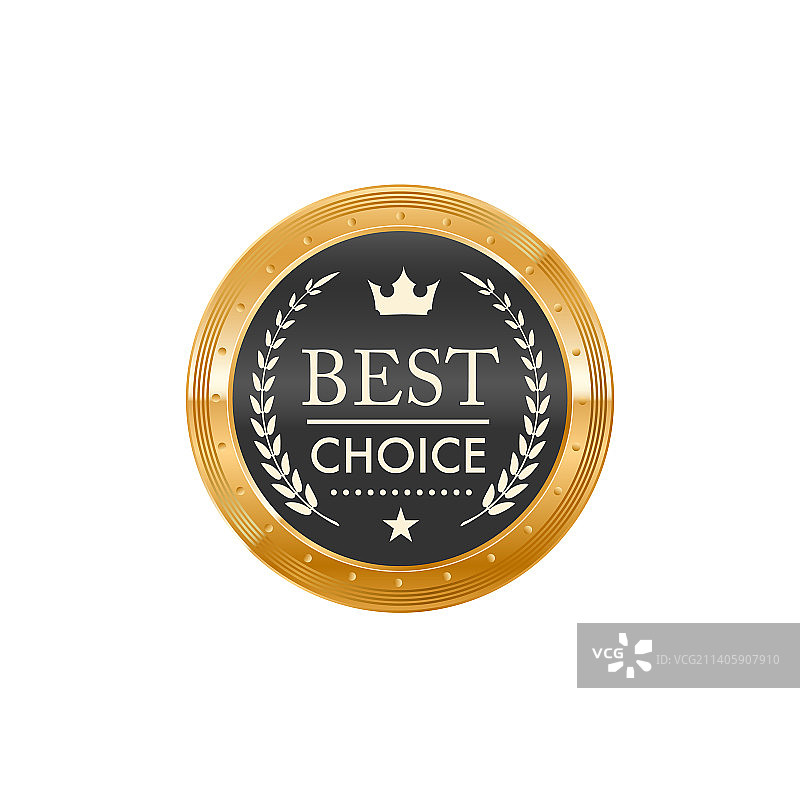 金色最佳选择徽章和客户选择标签图片素材
