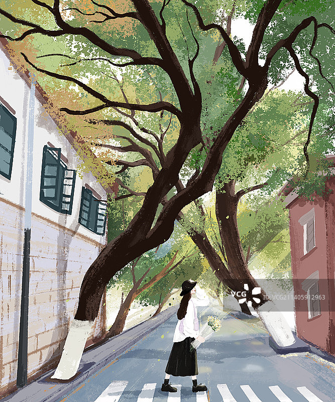 秋日漫行图片素材