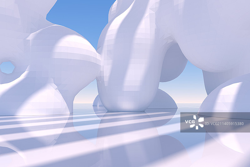 3D艺术中心建筑空间图片素材