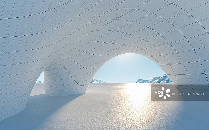 雪山停车场图片素材