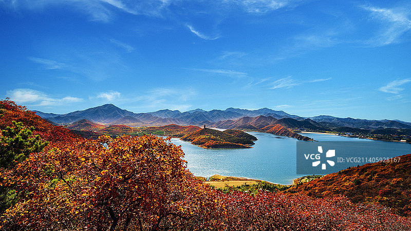 金海湖红叶图片素材