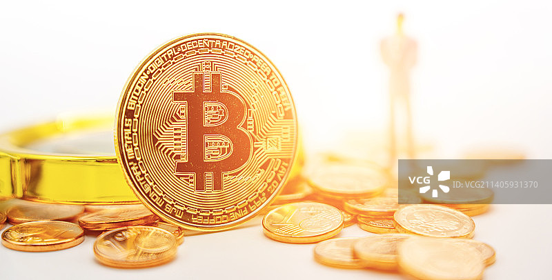 比特币，加密货币金融投资概念图片素材