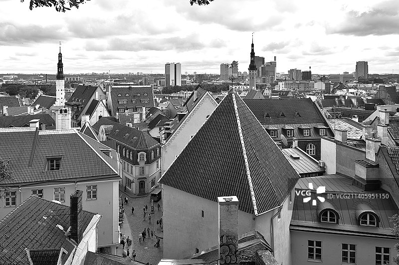爱沙尼亚城市建筑高角度景观图片素材