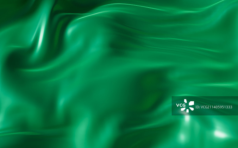 流动的绿色布料3D渲染图片素材