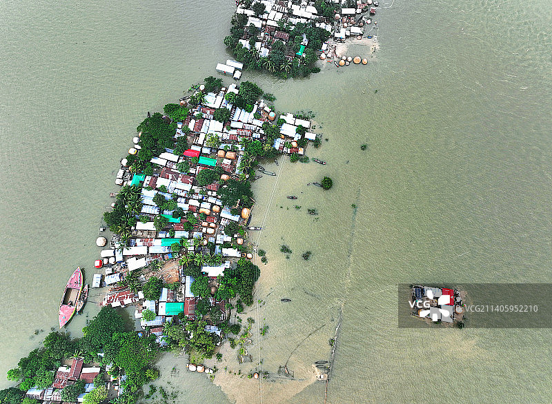孟加拉国达卡的海边房屋高角度景观图片素材