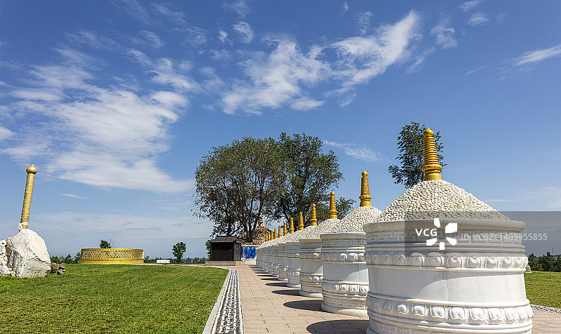 内蒙古鄂尔多斯成吉思汗陵，成吉思汗陵园 。图片素材
