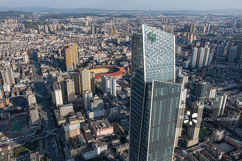 昆明城市航拍图片素材