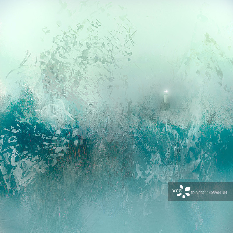 英国彼得黑德拉特雷角，玻璃上冰冻水滴的灯塔背景特写图片素材