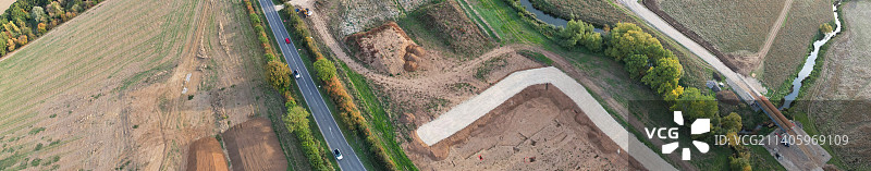 英国农业田地高角度视图图片素材