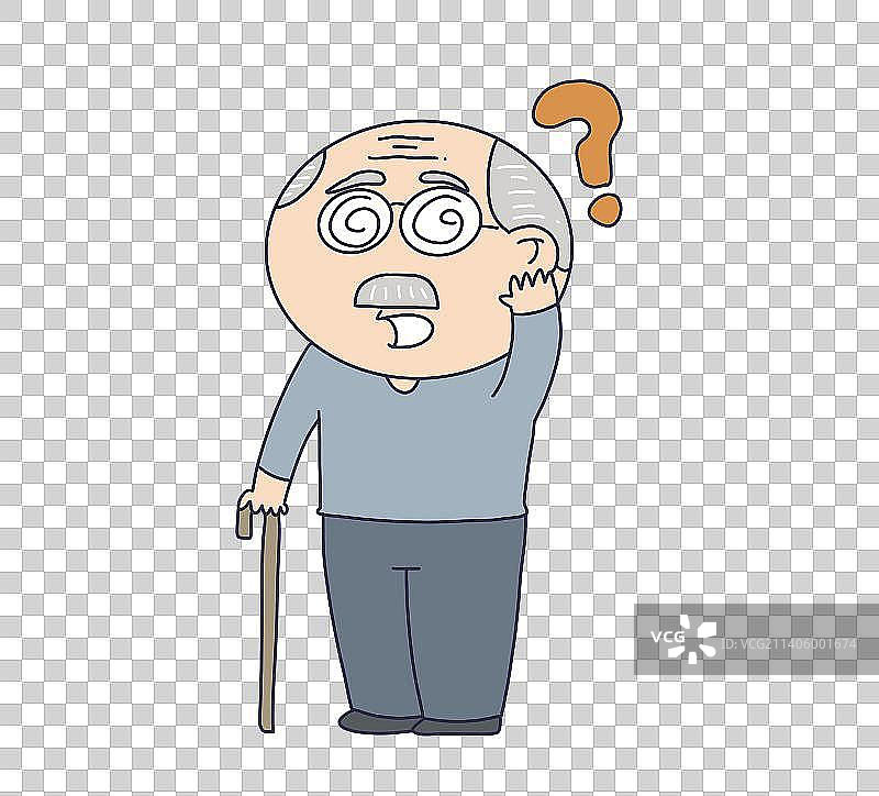 元素：健忘的老年人图片素材