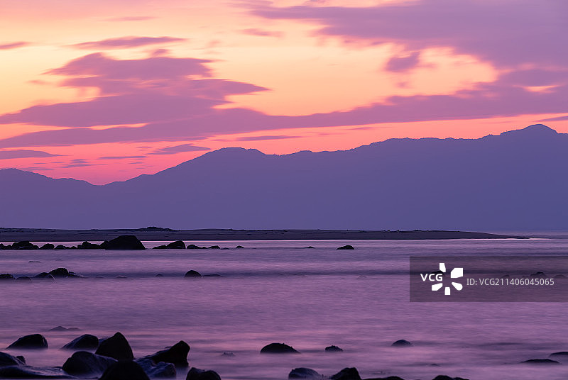 马尾岛海边晚霞图片素材