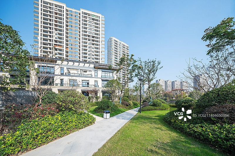 房地产住宅小区大楼外立面图片素材