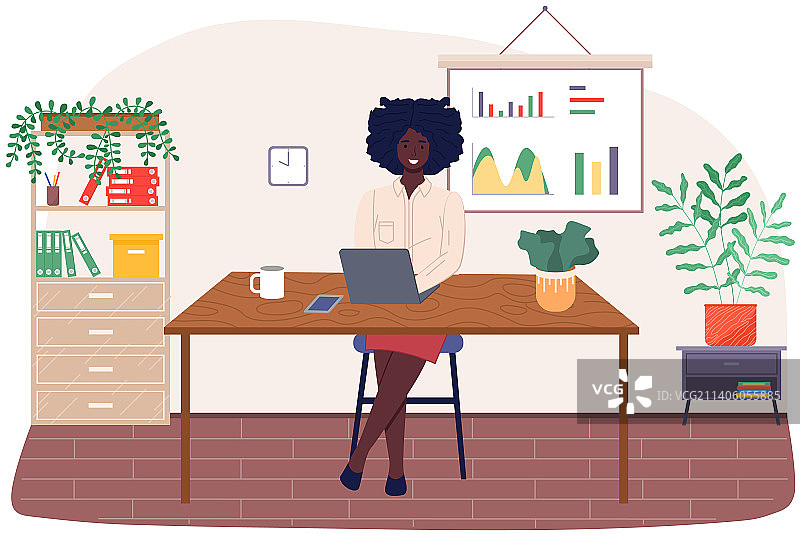 女员工展示成果图片素材