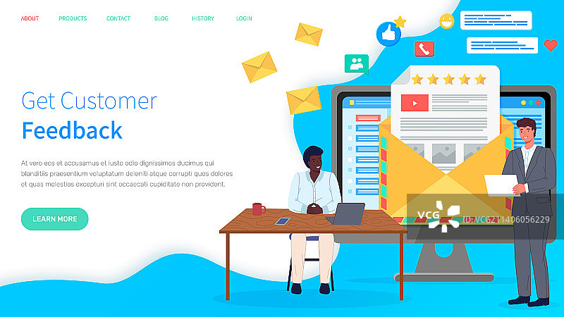获取客户反馈网站模板图片素材