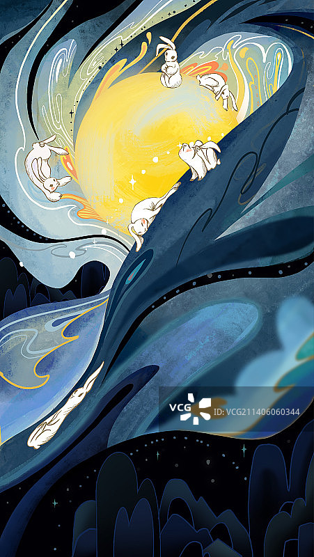 中秋月兔图片素材