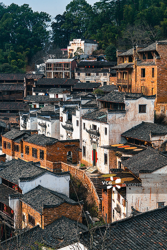 秋季江西上饶婺源篁岭景区篁岭晒秋图片素材