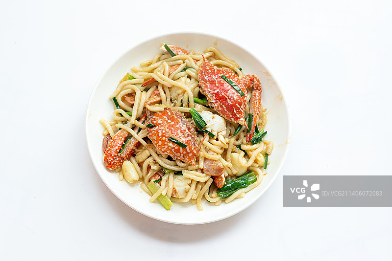 花蟹炒乌冬图片素材