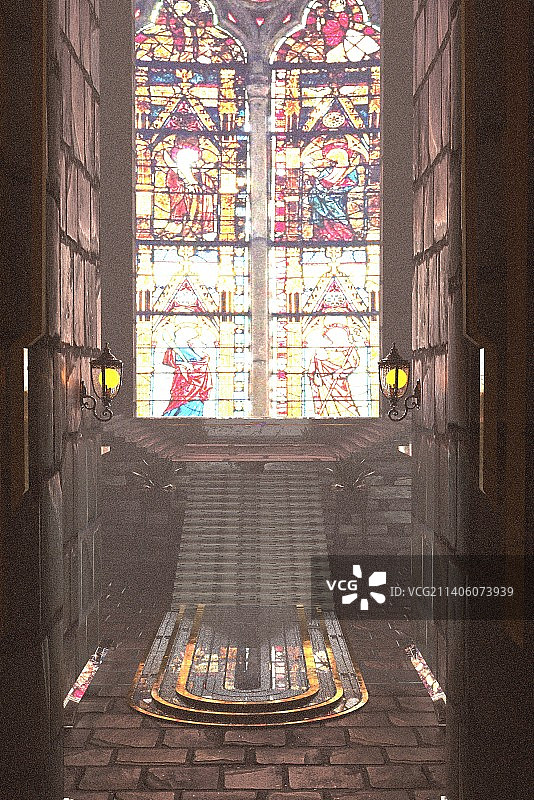 iDSTORE-3D中世纪英伦风电商场景元宇宙数字艺术产品展示背景图片素材