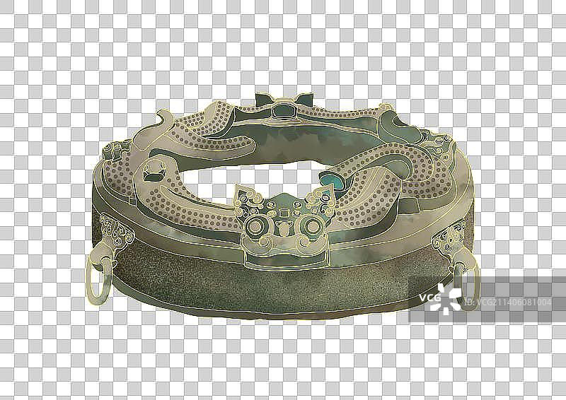 安徽省博物馆文物龙虎四环鼓座图片素材