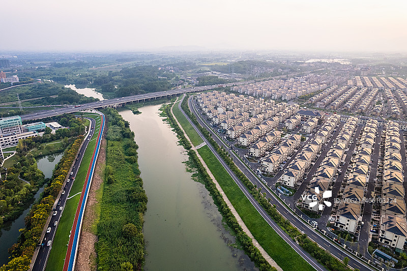杭州余杭上窑新苑航拍图片素材
