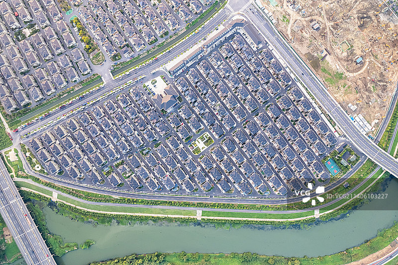 杭州余杭上窑新苑航拍图片素材