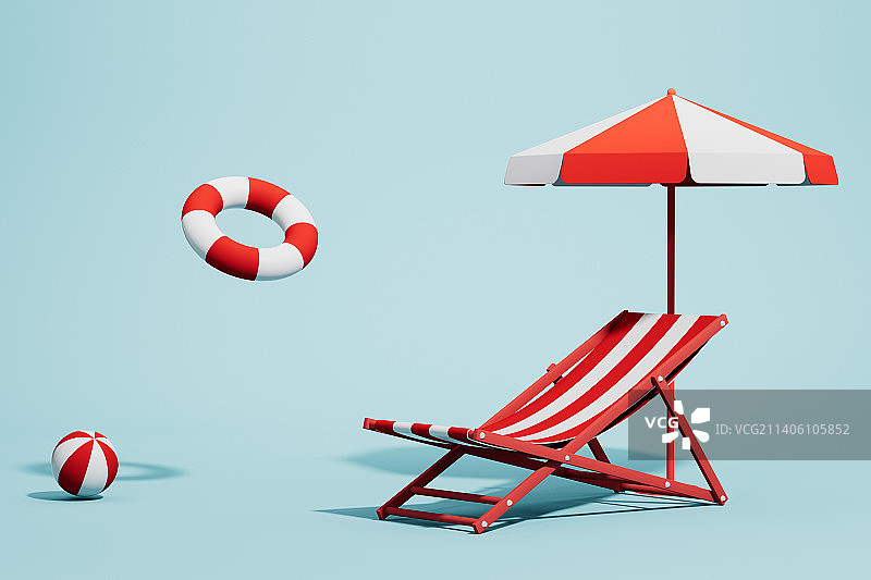 3D渲染的旅行沙滩椅题材图片图片素材