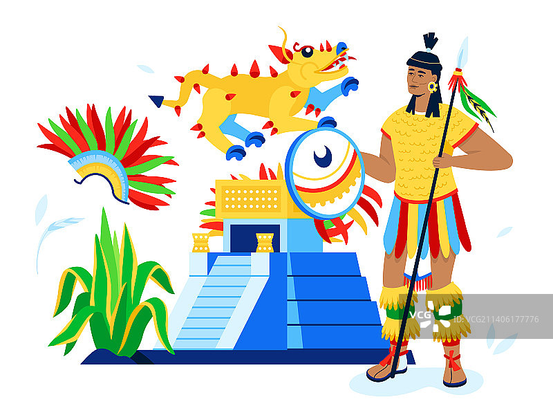 玛雅文明的生活-现代彩色图片素材