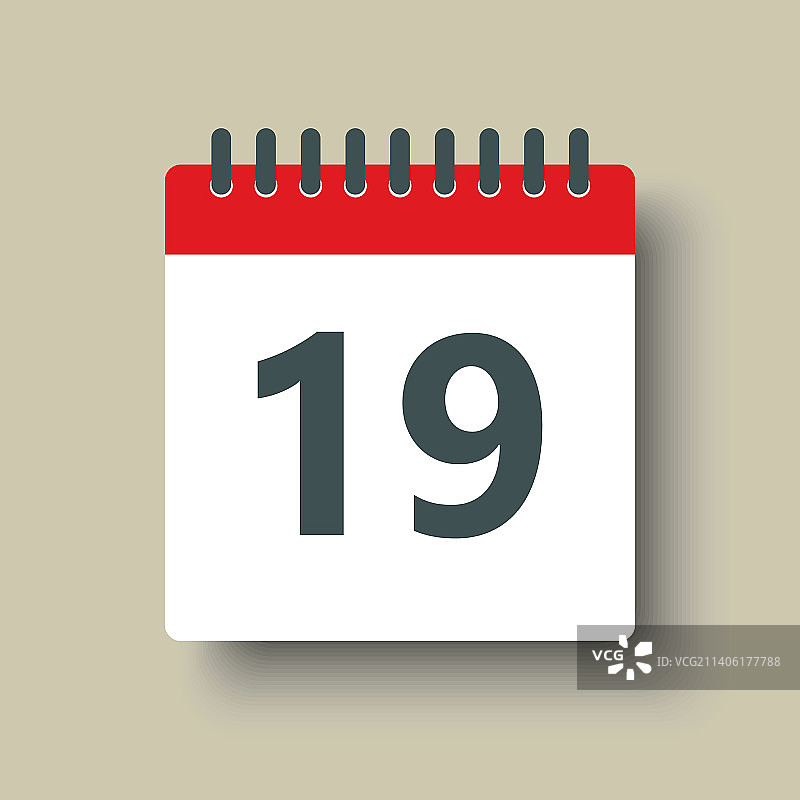 每月19日日历图标图片素材