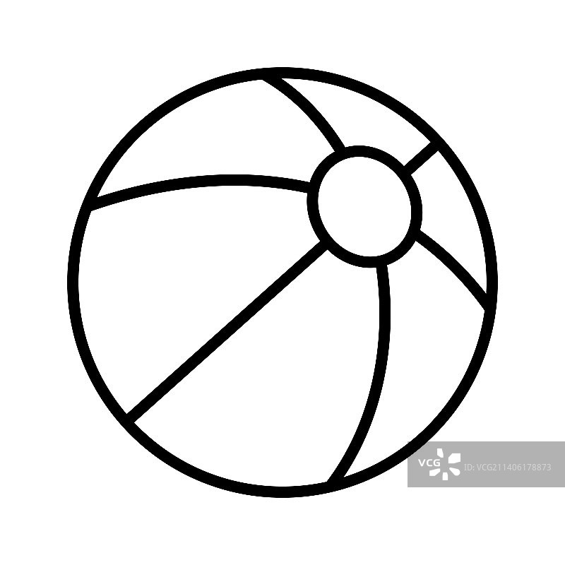 白色背景上的沙滩球图标图片素材