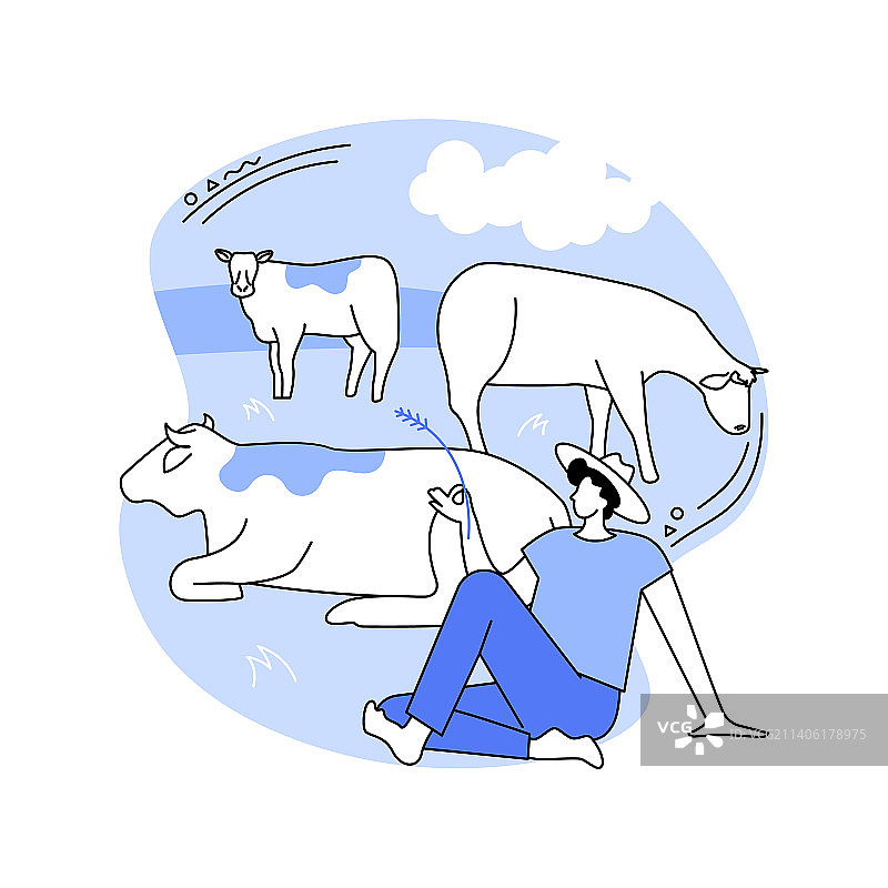 牲畜和农作物一体化卡通图案图片素材