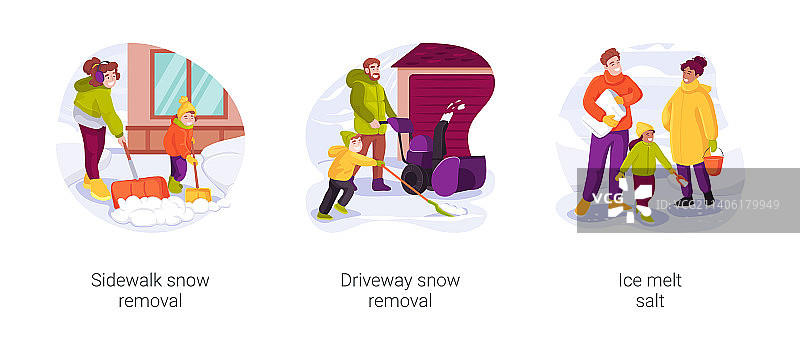 冬季户外卡通人物图片素材