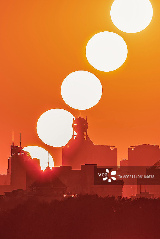 杭州电信大厦日出图片素材