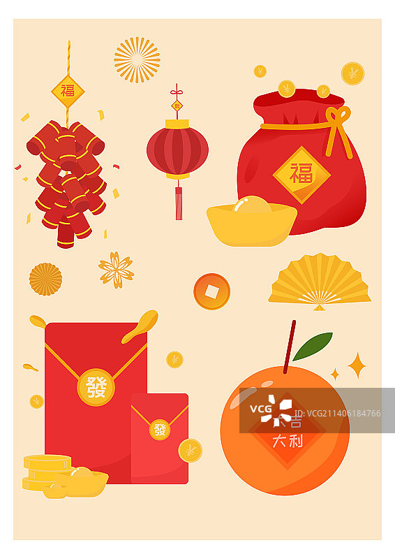 新年春节插画元素图片素材