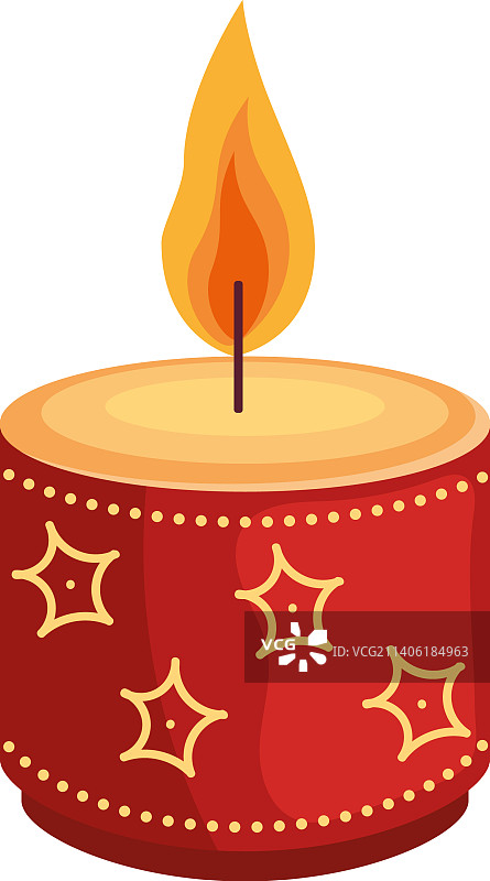 带星星的红色蜡烛图片素材