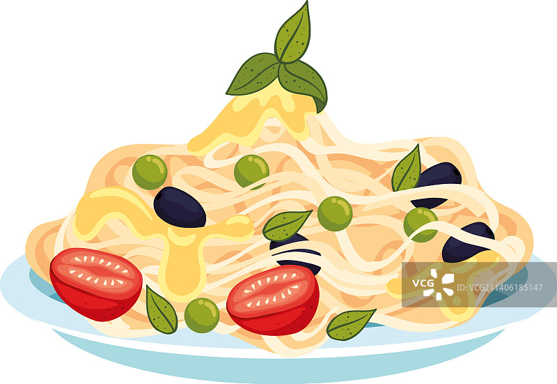 草莓意大利面图片素材