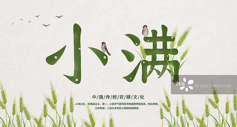 小满节气文字展板图片素材