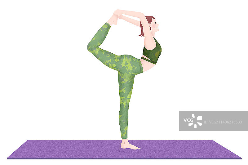美女舞王式瑜珈姿势图片素材