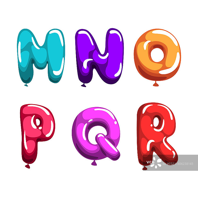 彩色字母气球mnopqr创意图片素材