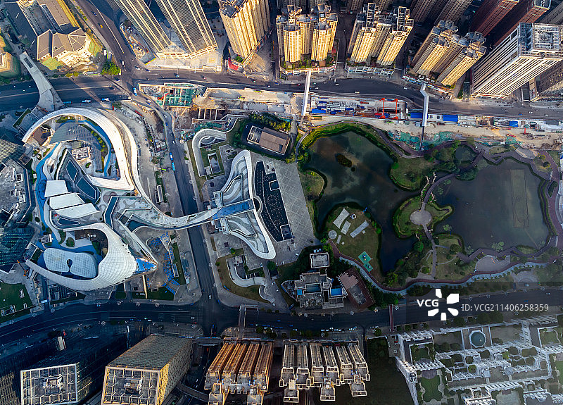 航拍贵州贵阳花果园双子塔城市风光图片素材