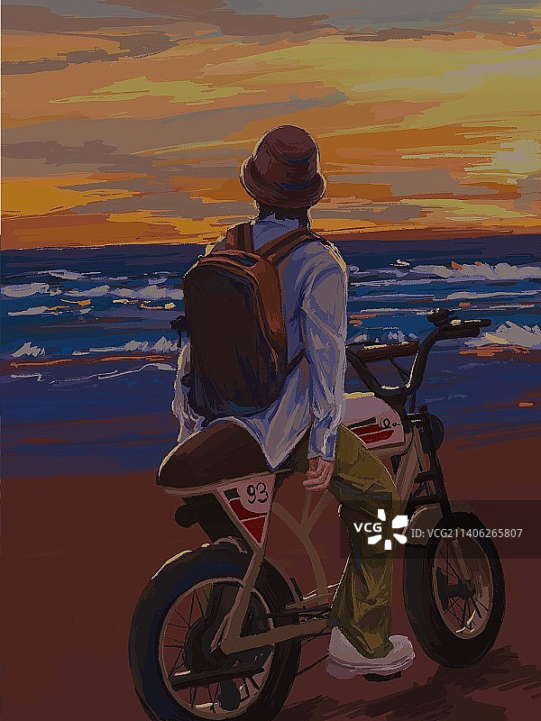 橘色的海图片素材