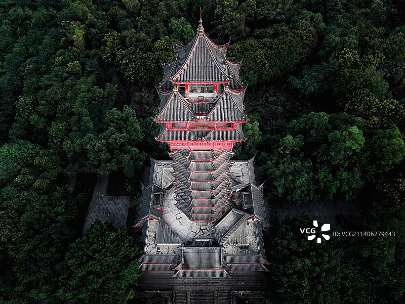 四川省成都市城市锦江区塔子山公园九天楼图片素材